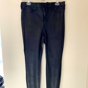 Faux Leather Stretch Jeans